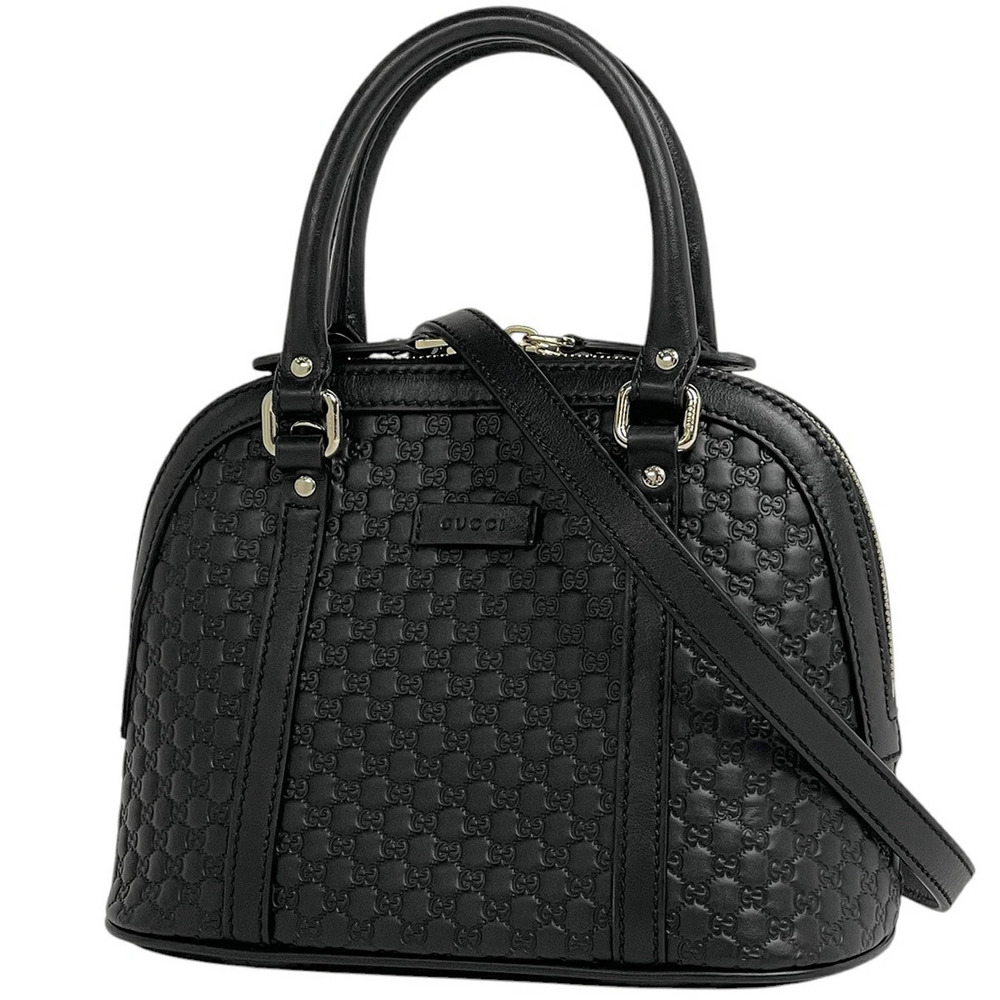 Gucci Microguccissima 2way Shoulder Bag Signature Leather Black